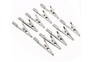 LYSAIMG 50Pcs 51mm Length Crocodile Clips, Metal Alligator Clip,Stainless Steel Screw Probe Fixing Test Alligator Clips Croco