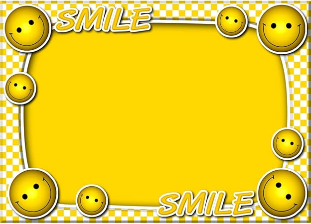 Amazon カスタムネームバースデー写真背景幕 7 X 5 イエローとホワイトの背景 スマイル絵文字背景 誕生日パーティー用 バックペーパー 背景布 通販