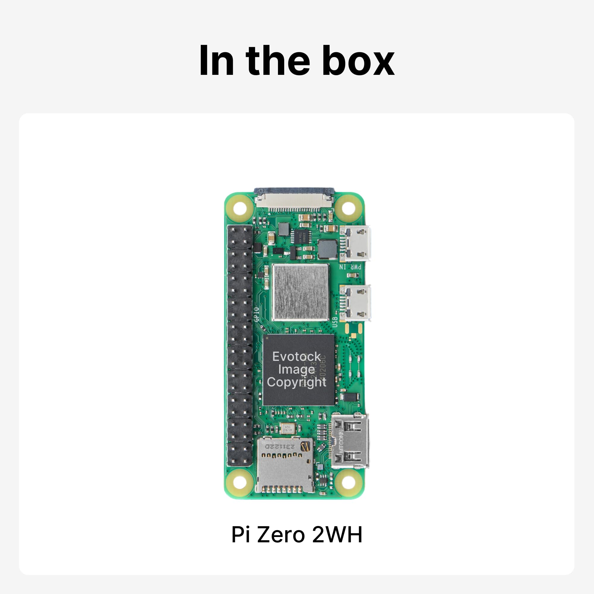 Pi Zero 2 WH - Pre Soldered Header, Quad-Core 1GHz CPU, 512MB RAM, Wi-Fi & Bluetooth, Mini HDMI, Micro USB, 40 GPIO, CSI Camera Port, 2023 Edition