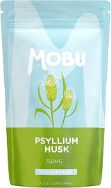 MOBU Psyllium Husk 750mg 120 Capsules Fibre Supplement Vegan UK Made view 1