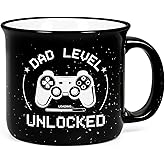 Cabtnca New Dad Gifts First Time, Dad Level Unlocked Mug, Christmas Birthday Father's Day Gifts for New Daddy, 15 Oz