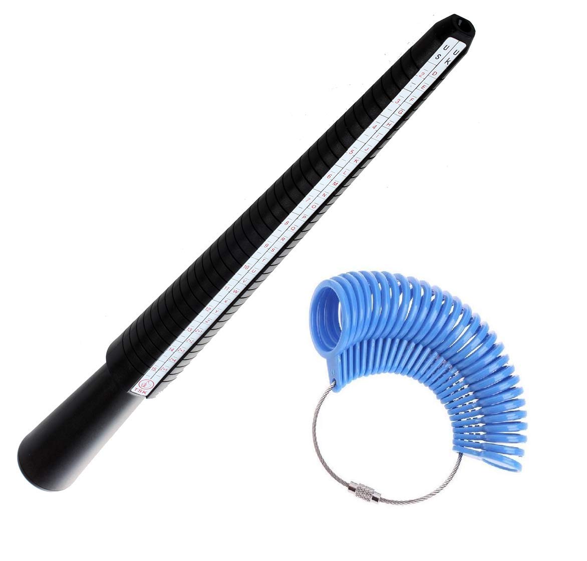 UK British Ring & Blue Finger Sizer Measurer Tool Stick Gauge Size A-Z+5 27Pc