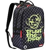 UNIKER Graffiti Backpack, Designer Laptop Backpack for 15.6 Inch Work,Water Resistant Backpack Computer Bag,‌CheckeredBear‌