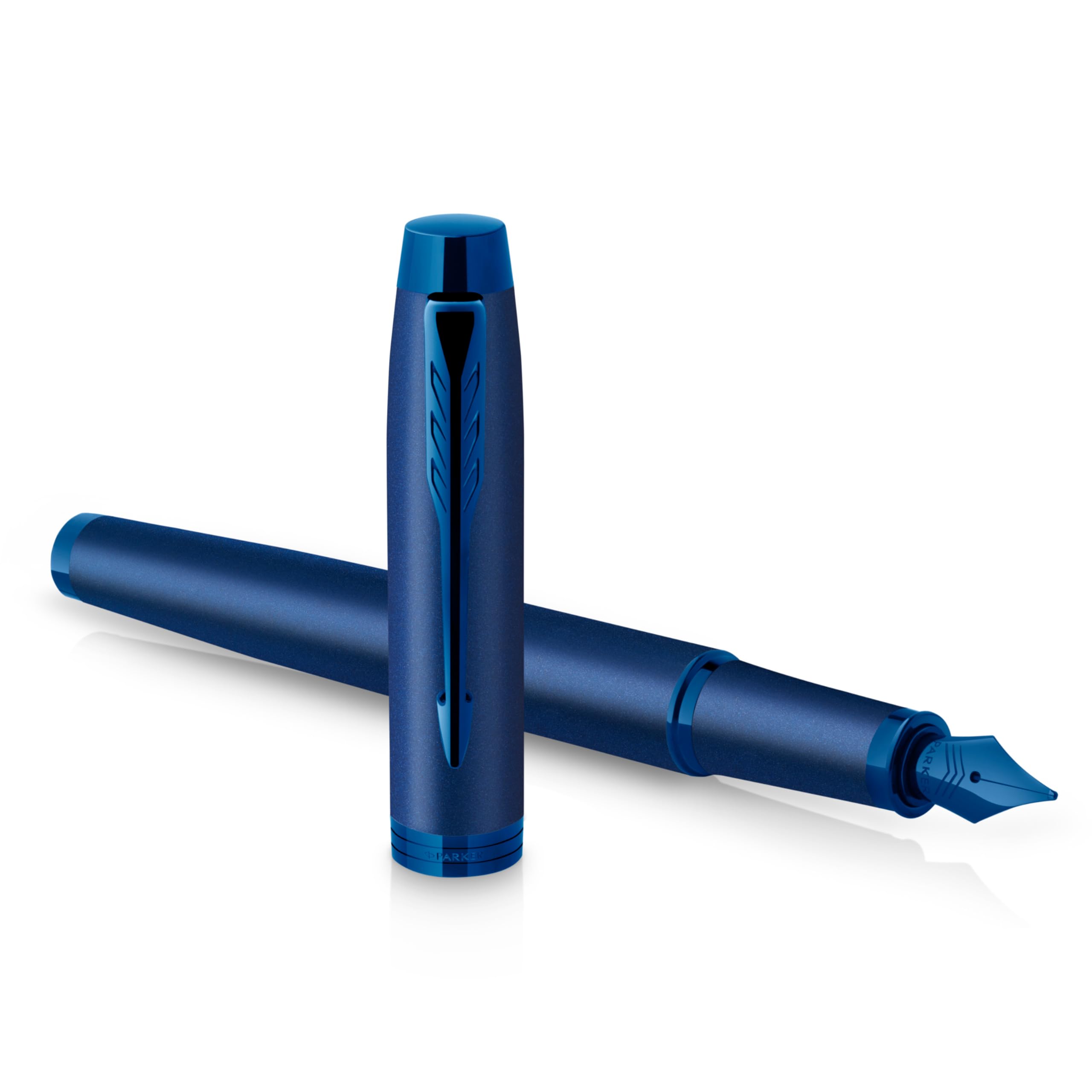 Parker IM Monochrome Fountain Pen | Blue Finish and Trims | Medium Nib | Blue Ink | Gift Box — image 1