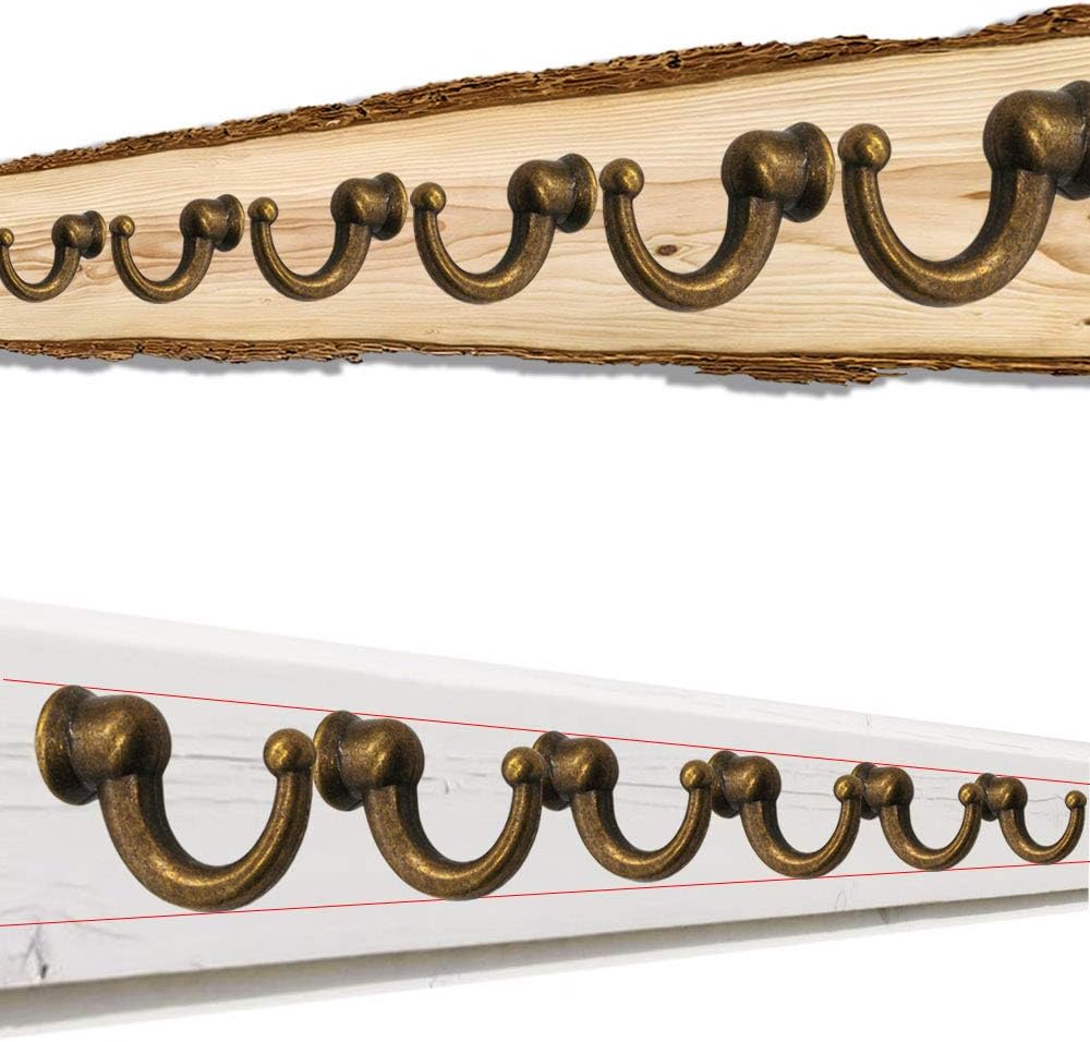 Fuxxer Antique Coat Hooks Cast Iron Vintage Country House 29 x 20 mm Bronze Pack of 10, 20 x 29 x 11 mm - Image 5
