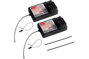 RCMALL 2Pcs Flysky FS-GR3E Receiver, Long Range 2.4G 3CH Receiver for FS-GT2 FS-GT2B FS-GT3B FS-GT3C FZ-IT4S RC Car Boat Transmitter