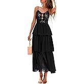 Women 2026 Summer Spaghetti Strap Long Dress Sleeveless V Neck Cutout Casual Beach Maxi Sun Dresses