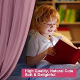 Vicloon Bed Canopy 100% Cotton Muslin Dark Pink 135x360cm Kids Bedroom view 5