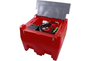 GIAYOGO Diesel Fuel Tank With Pump Red 158 Gallon,Portable Fuel Transfer Tank for Diesel 10 GPM Flow Rate,12V Fuel Transfer Pump,20 ft Power Cable,13ft Fuel Hose,Auto Fuel Nozzle,Fuel Swivel,Truck Bed