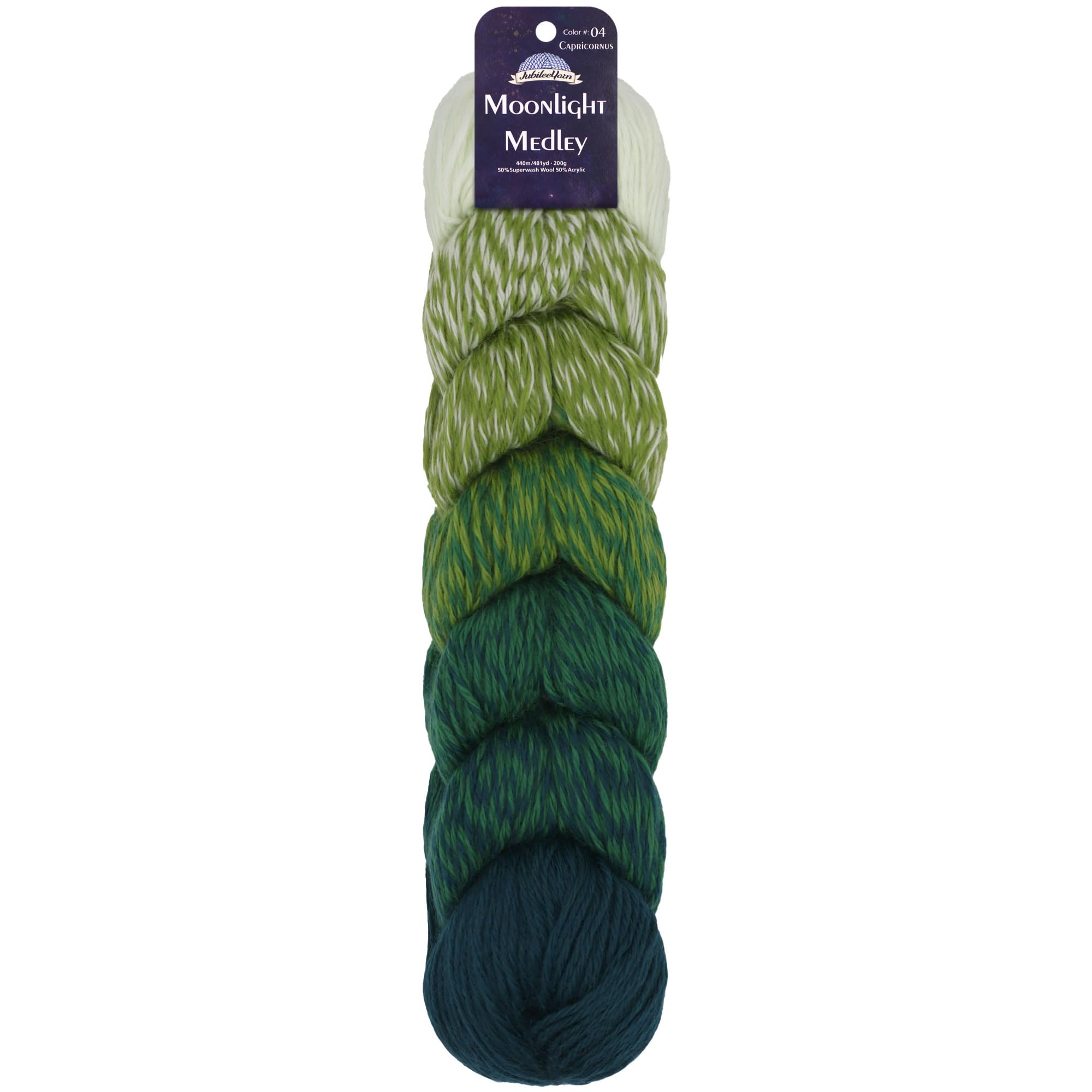JubileeYarn Moonlight Medley Yarn - Ombre DK Weight Merino Wool/Acrylic - 200g/Hank - Virgo - 1 Skein