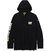 CAT mens Upf Hooded Banner Long Sleeve Shirts With Upf 50 Protection, Moisture Control and Cat Logo on Sleeve