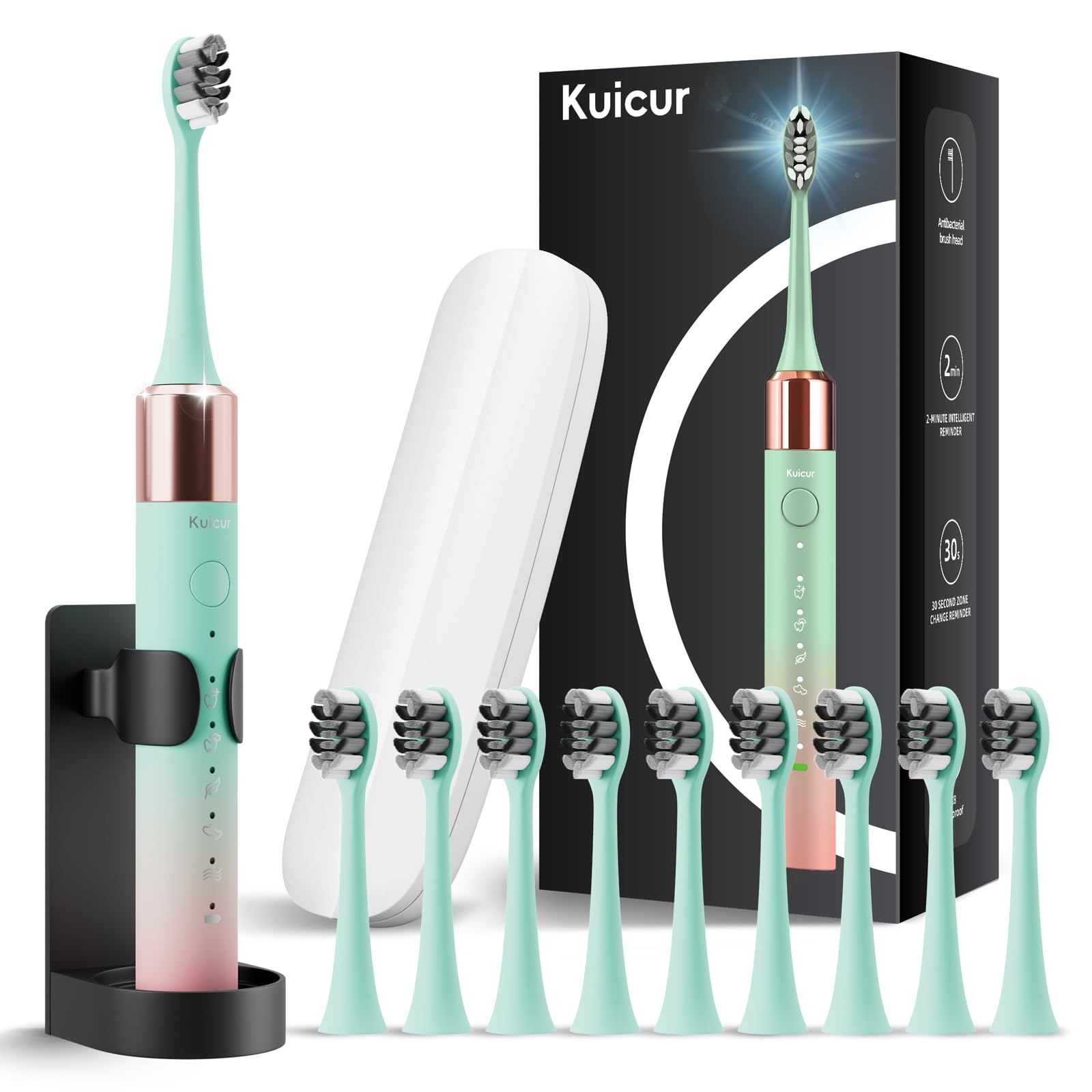 Photo 1 of Portable Electric Soft Toothbrush with Travel Case, 90-Day Largest Battery Life, 10 Brush Heads, 5 Modes Deep Clean, Ergonomically-Designed for Enhanced Comfort - Ideal Gift for Adults & Kids