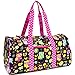 Sazy Bee Designs Quilted Owl & Floral Print Cotton Duffel with Removable Bow