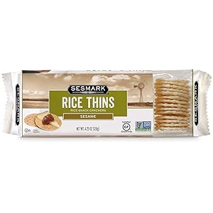 Sesmark Gluten Free Rice Thins, Sesame, 4.25 Ounce (Pack of 12)