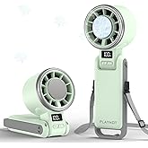 PlayHot Upgraded Portable Handheld Fan with 60°F Ice Cooling, Up tp 12Hrs Hand Held Portables Fans, 5 Speed 25550RPM Powerful Portable Fan Handheld, Hand/Neck/Desk Fan 3 IN 1(Green)