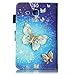 UUcovers for Samsung Galaxy Tab A 7.0 inch 2016 Case SM-T280/ T285 Folio Stand Smart PU Leather Magnetic Wallet TPU Shockproof Cover with Pencil Holder Card Slots [Auto Sleep/Wake], Golden Butterfly