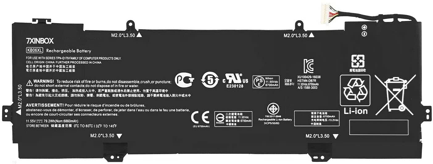 7XINbox 11.55V 79.2Wh KB06XL Laptop Battery For HP X360 15-BL002XX Z6K96EA Z6K97EA Z6K99EA Z6L00EA Z6L01EA Z6L02EA 902401-2C1 902499-855 HSTNN-DB7R TPN-Q179