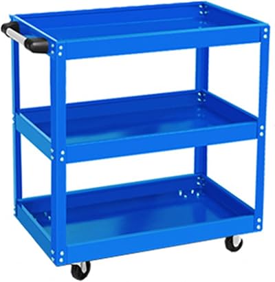 iropro 3-Tier Tool Trolley 225 lb Capacity Blue Steel Workshop Cart