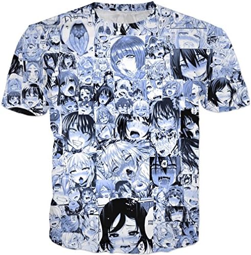 Ahegao T-Shirt Men Women New Fashion Hip Hop Summer Tops Tees 3D Tshirt Tshirt Streetwear XL