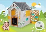 Dolu Garden Playhouse with Fence White Grey 127 x 140 x 107.5 cm view 4