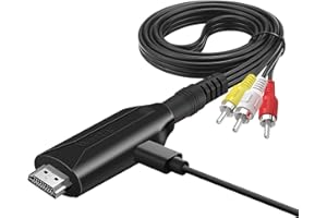 Wiistar HDMI to RCA Converter, HDMI to AV Composite 3RCA CVBS Audio Video Converter Adapter 1080P Supports PAL/NTSC for TV St