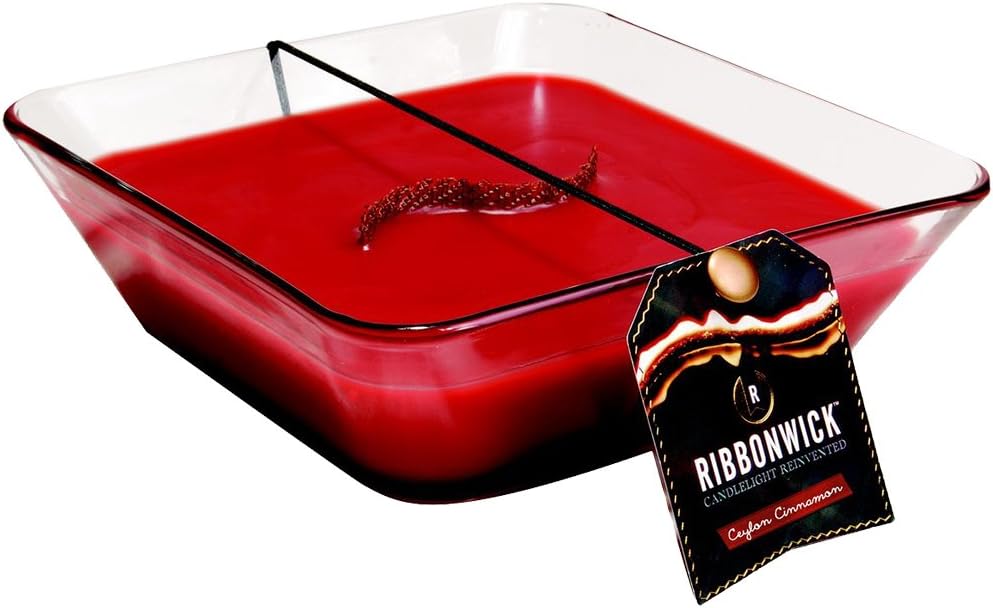 WoodWick Ribbonwick Candle Decor Glass, Ceylon Cinnamon