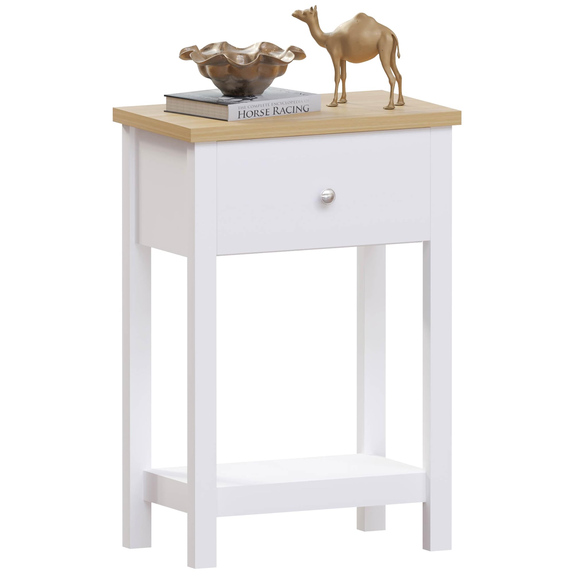 Vida Designs Arlington Console Table Shelf Hallway Side End Dressing Table MDF (White, 1 Drawer)