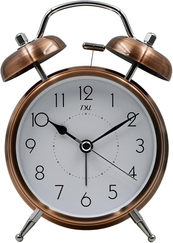 TXL Bell Alarm Clock with Large Dial, Backlight, Battery Operated Loud Alarm Clock