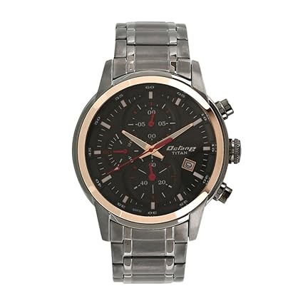 Titan Octane Chronograph Black Dial Mens Watch-90086KM03