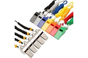 Hipat Whistle, Sports Whistles with Lanyard, Loud Crisp Sound Whistle Bulk Ideal for Coaches, Referees, and Officials