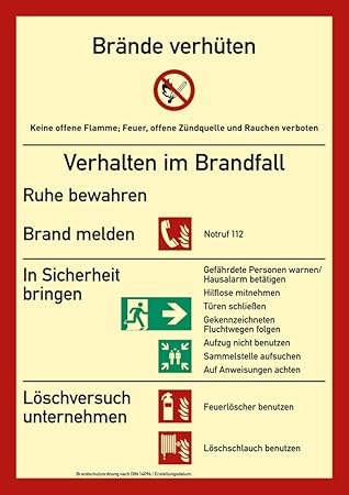 Schild Aushang Brandschutzordnung Ohne Brandmelder Verhalten Im Brandfall Langnachleuchtend Pvc 29 7 X 21 Cm Din En Iso 7010 Verhaltensregel Betriebsaushang Hinweisschild Brandschutz Amazon De Baumarkt