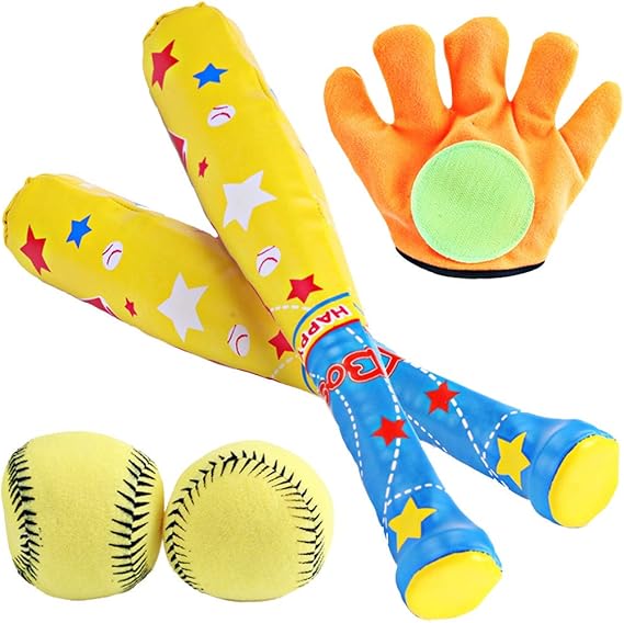 Hotaluyt 4pcs / Set Baby-Baseball-Spielzeug-Set Soft-Baseball-Sport