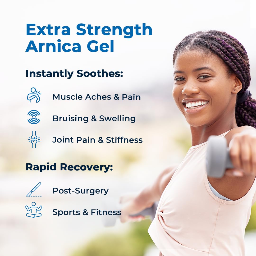 VitaMedica Arnica Gel Plus 15 Healing Plant Compounds, Extra Strength Formulation for Bruising, Swelling, Joint Pain, Muscle Soreness & Stiffness, All-Natural, Plant-Based Pain Relief