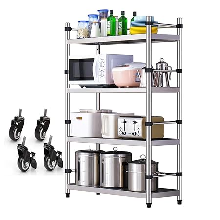 Shelf LYG Rack De Cocina De Acero Inoxidable, con Rodillo Rack De ...
