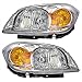 Brock Replacement Driver and Passenger Set Headlights Clear Lenses with Amber Signal Reflectors Compatible with 2005-2010 Cobalt