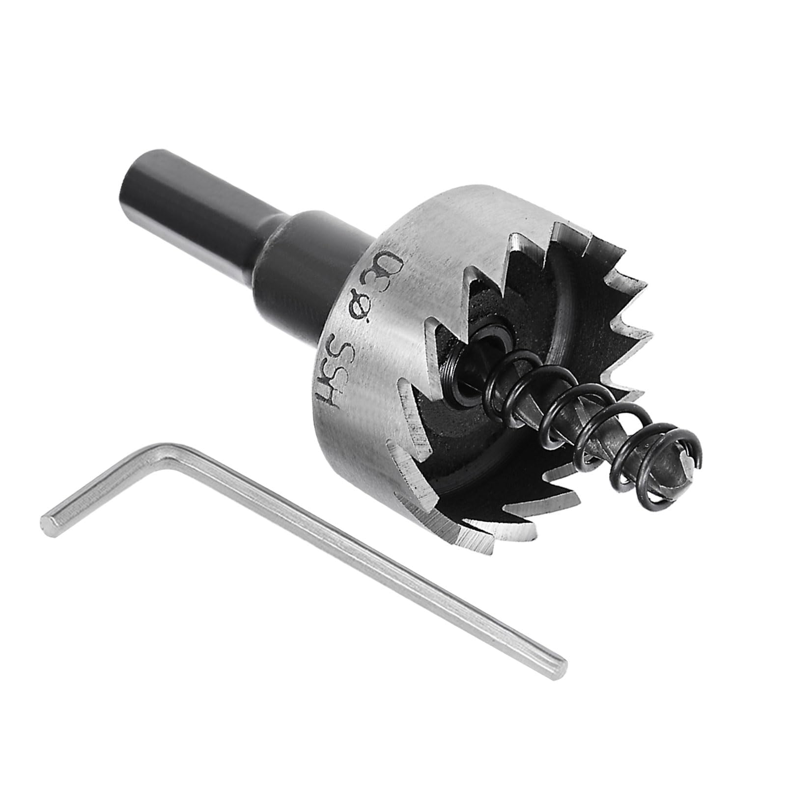 Kozelo 1pcs Hole Saw - [30mm] HSS (High Speed Steel) 4341 Drill Bit Hole Cutter for Stainless Steel Aluminum Metal Wood Plastic Use, Triangular Shank