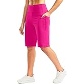 G Gradual Bermuda Shorts for Women with Pockets 12" Knee Length Women's High Waisted Stretch Long Shorts Walking Casual