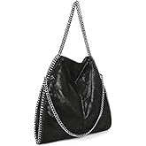 JOTHIN Large Tote Bag for Women Crossbody Bags Chain Womens Purse Designer Handbags Shoulder Bag(Black)