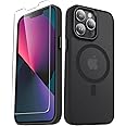 YENAPOON for iPhone 13 Pro Max Case, Matte Magnetic Phone Case with 1 Screen Protector, Support for Magsafe, Translucent Frosted Slim Shockproof Protective Cover for iPhone 13 Pro Max 6.7 inch, Black