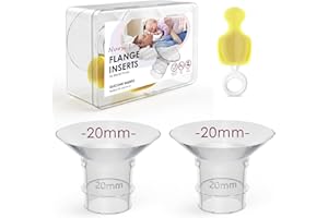 Nursi Luna Flange Inserts 20mm for 24mm Flange/Shield of Most Pumps, Flange Sizing Kit Silicone Flange Insert, Reduce 24mm Nipple Tunnel Down to 13mm, Breastfeeding Essentials Kit for New Moms, 2PCS