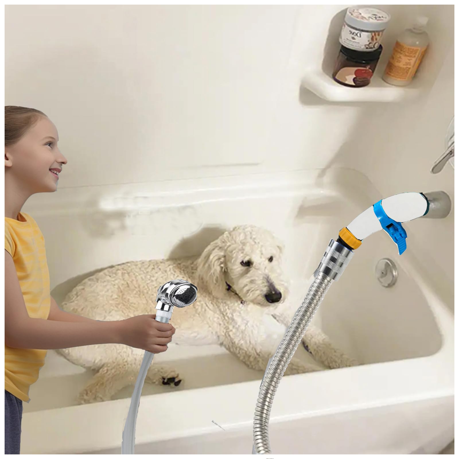 Photo 1 of Sink Hose Attachment Hose:Portable Sink Hose Faucet Spraye Dog Shower Hose,Stainless Steel Shower Hose