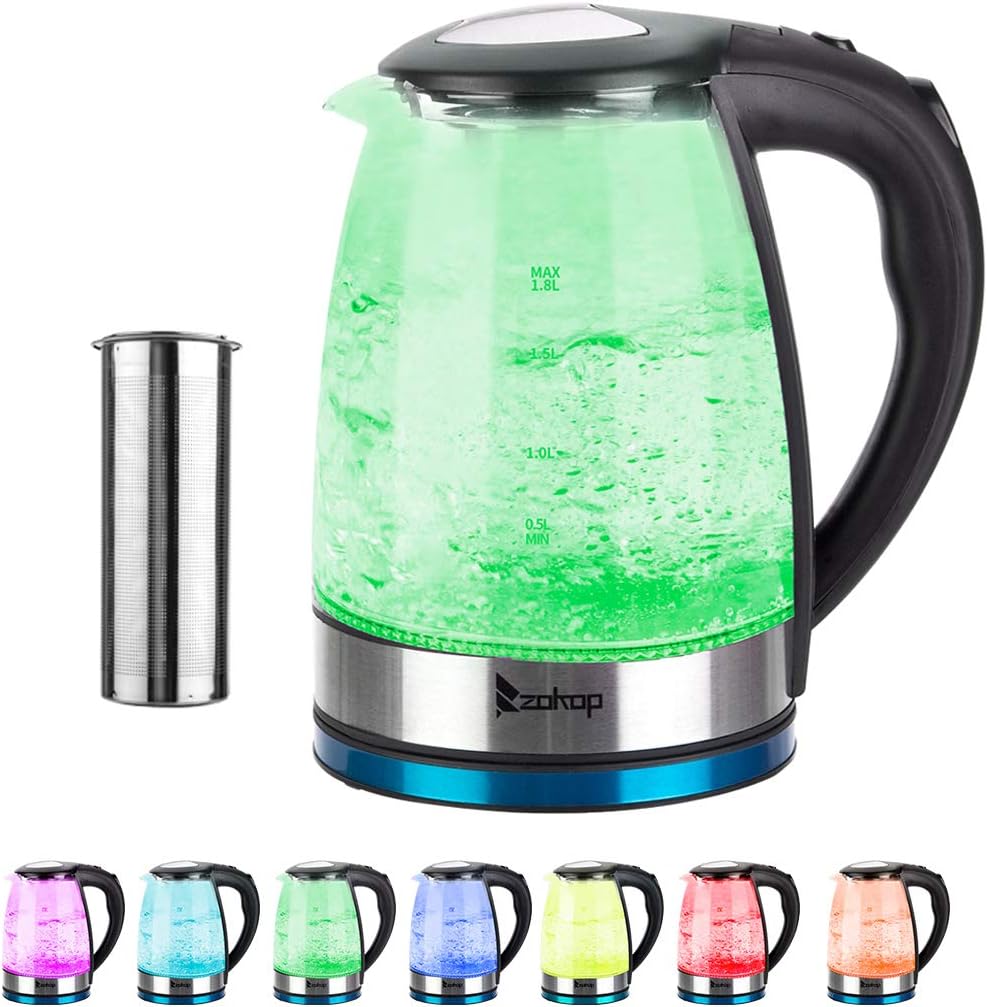 Kettles Electric Glass Kettle,Wannoc 1.8L Cordless Water Kettle with