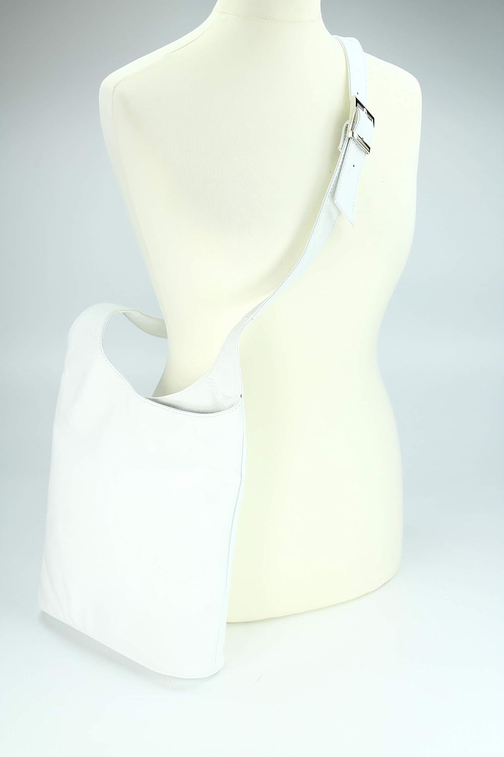 Belli® Womens Italian Genuine Nappa Leather Shoulder Bag Cross Over Bag White - 24x28x8 cm (W x H x D) - Image 5