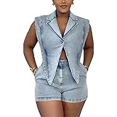 YAWJET Women Summer Sleeveless Denim Romper Casual V Neck Bodycon Short Jumpsuits Cut Out One Piece Outfits