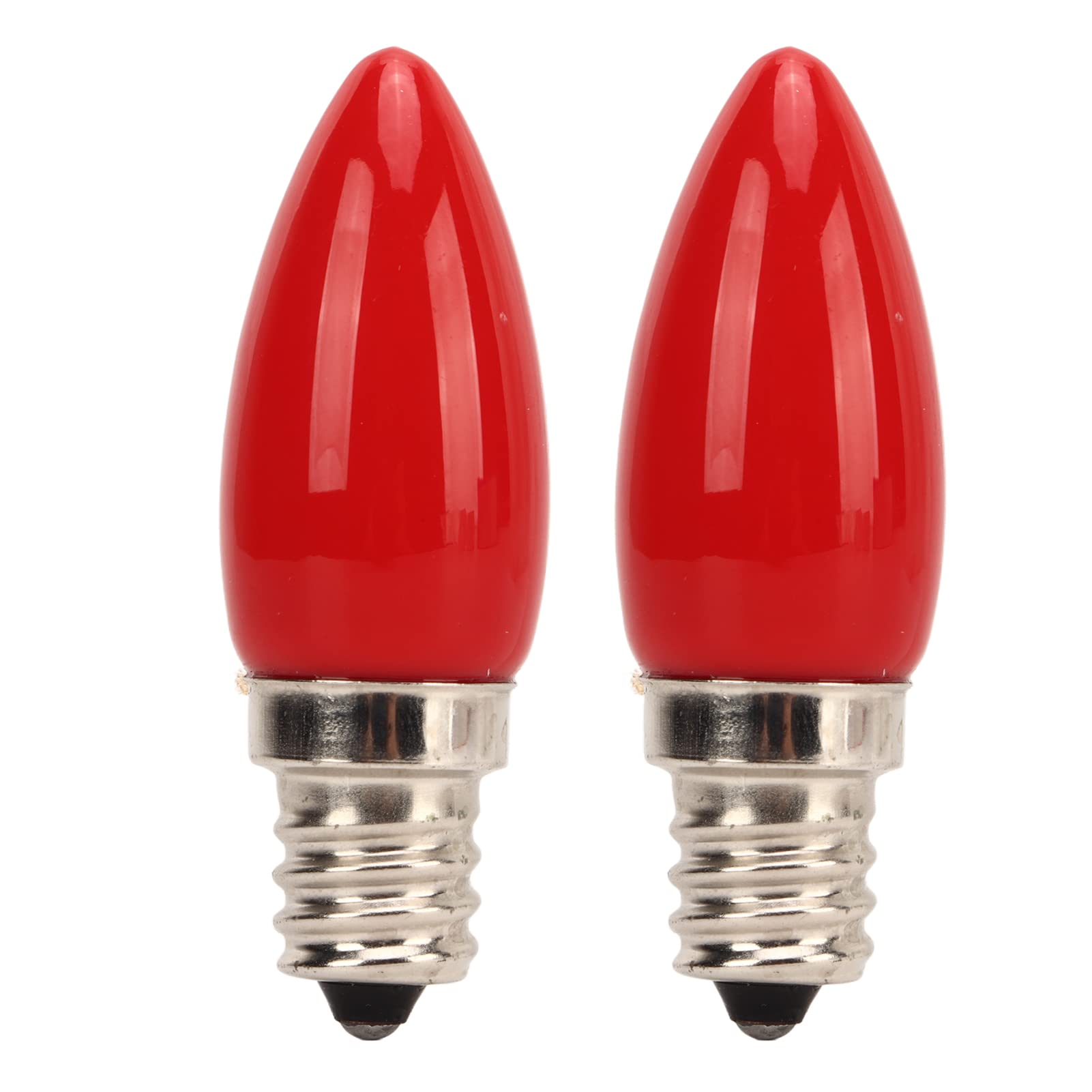 2Pcs E12 LED Light Bulb Red, Vintage Night Light Bulb Red Small Edison Screw Salt Lamp Bulbs Glass Chandelier Light Bulb Candle Bulb for Christmas Decorative Lighting