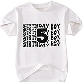 SOFEON Birthday Boy Shirt Toddler Boy 2nd 3rd 4th 5th 6th Birthday T-Shirt Kids 2-6 Years Old Birthday Gift Tees Party Top