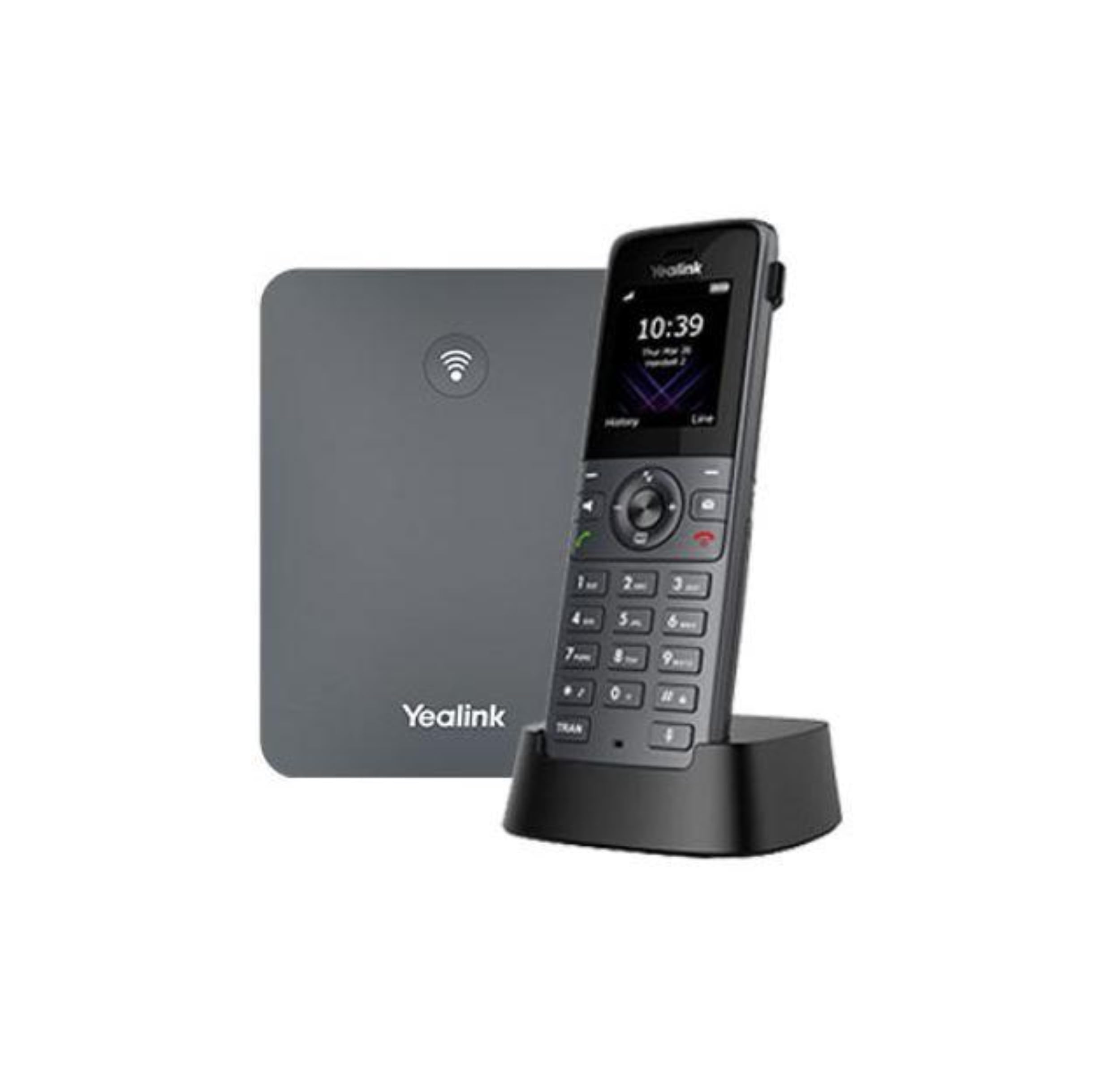 Yealink W73P Cordless DECT IP Phone System Bundle Package, HD Voice, Modern Design, 1.8 Inch TFT Colour Display, HAC Compliant (Includes 1 x W73H Handset & 1 x W70B Base Station) – Space Grey
