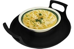 Handy Gourmet Microwave Cool Caddy w/Handles - Carrying Tray for Bowls, Plates - Black