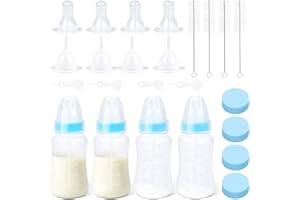 UMETASS Puppy Kitten Nursing Bottle 4oz - Small Animal Feeding Kit with Nipples | Hand Feeding Supplies for Puppies, Kittens, Rabbits, Ferrets & Newborn Pets