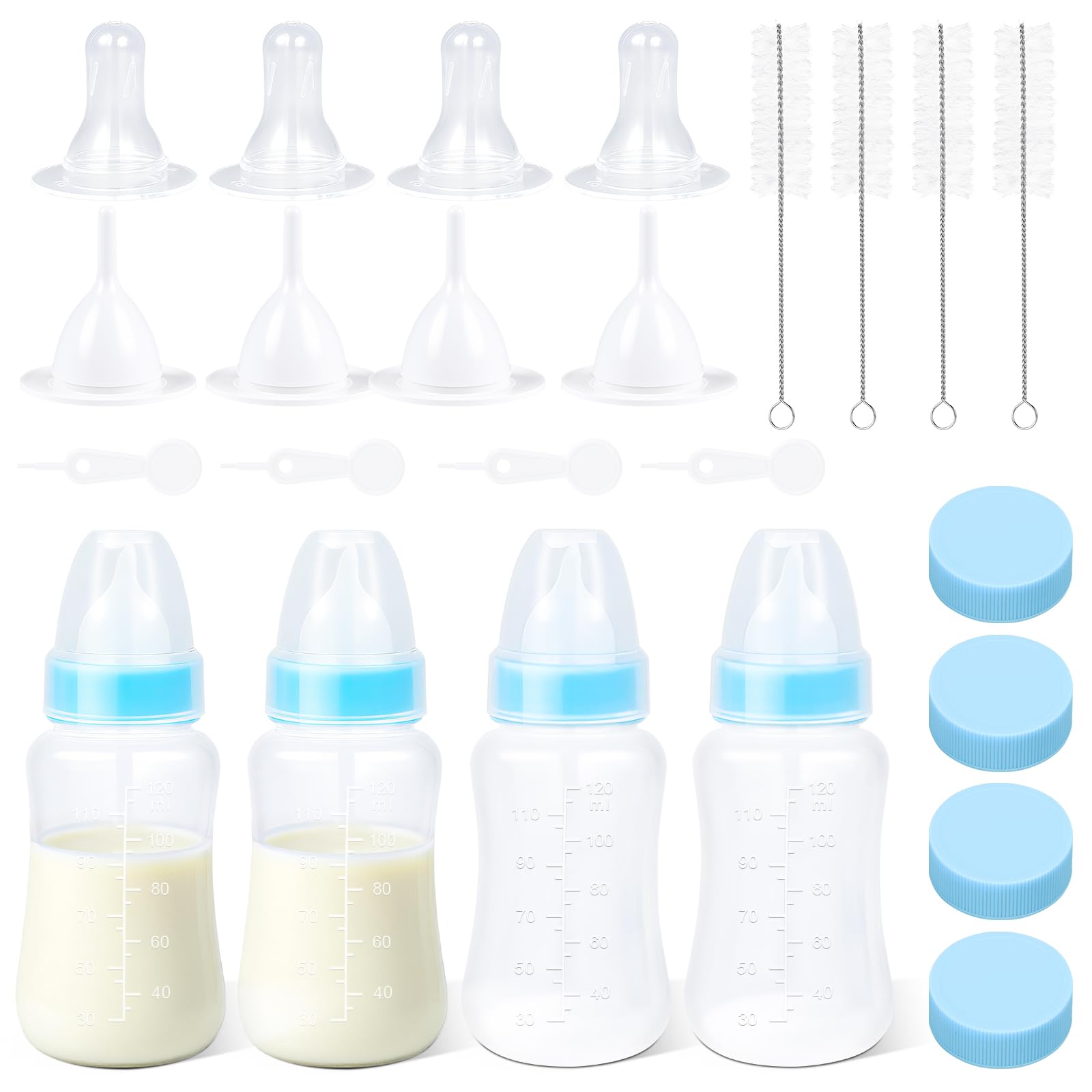 Photo 1 of Puppy Kitten Nursing Bottle 4oz - Small Animal Feeding Kit with Nipples | Hand Feeding Supplies for Puppies, Kittens, Rabbits, Ferrets & Newborn Pets